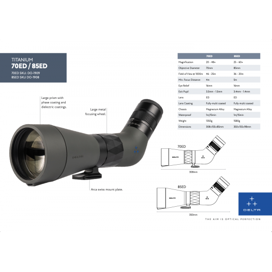 DELTA TITANIUM ED85 25x60x85 SPOTTING SCOPE